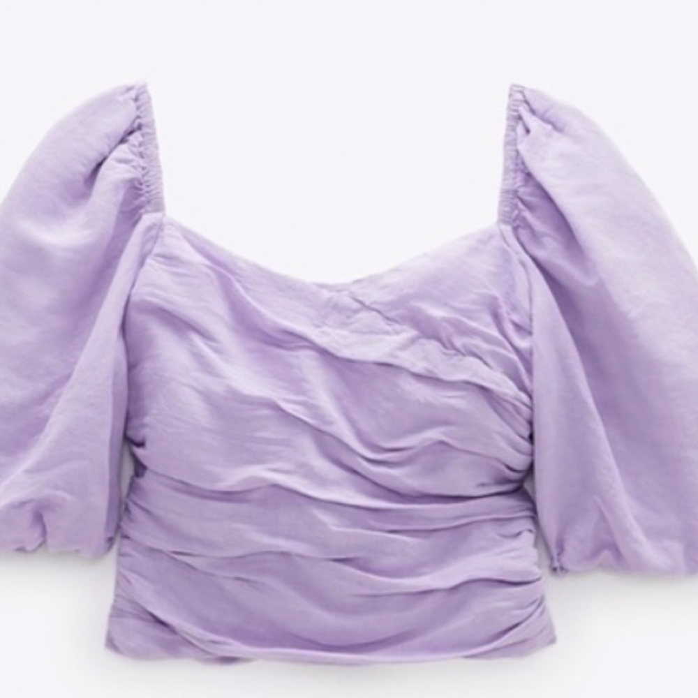 Zara Lilac Puff Sleeve Top